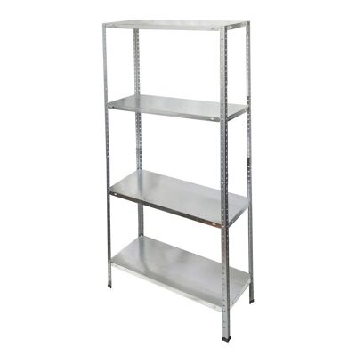 Galvanized Steel Shelving with 4 Shelves 150x75x30 cm.  Adjustable shelves.  Maximum weight 120 Kg.