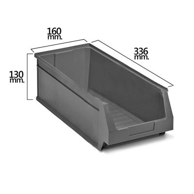 Stackable Gray Storage Drawer nº53 336x160x130 mm.