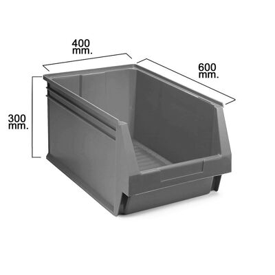 Tiroir de rangement gris empilable nº60 600x400x300 mm.