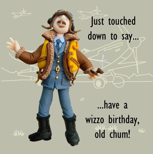 WWII pilot historical birthday card