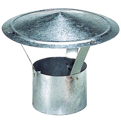 Wolfpack Galvanized Hat for Stove, Chimney, Smoke Extraction, For "100 mm" tube.