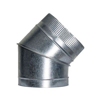 250 mm Galvanized Stove Elbow.  45Â° (0.8mm.) 