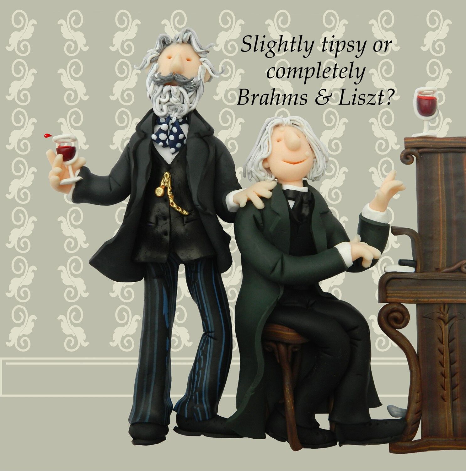 Biglietto di compleanno storico Brahms & Liszt