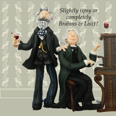 Carte d'anniversaire historique Brahms & Liszt