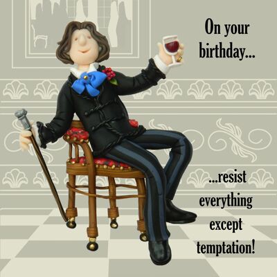 Resistir todo excepto la tarjeta de cumpleaños histórica de la tentación