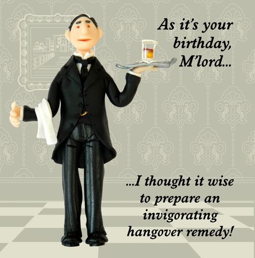 Hangover Remedy historical birthday card
