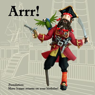 Arrrr! tarjeta de cumpleaños histórica