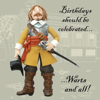 Warts and All historical birthday card