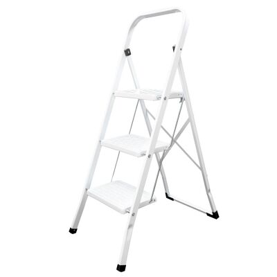 Steel Ladder 3 Steps for Domestic Use.white ladder