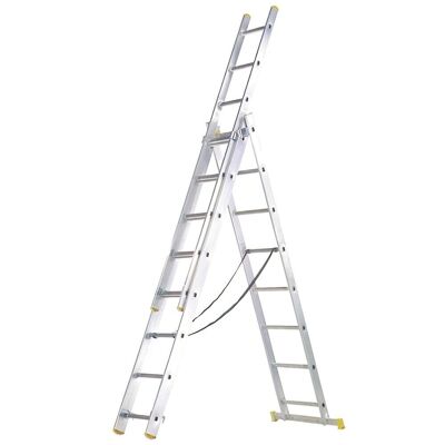 Aluminum Ladder 3 Sections 7+7+7 Steps.Foldable, Telescopic, Non-slip, Resistant.