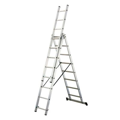 Industrial Aluminum Ladder 14+14+14 3x4 mt.