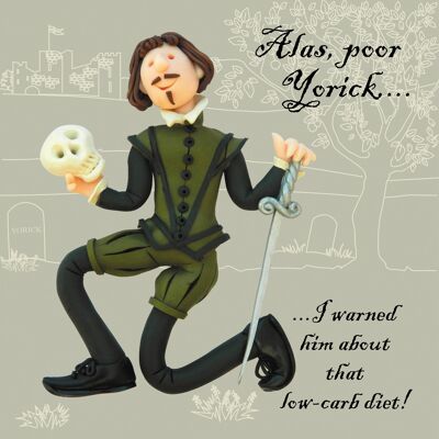 Tarjeta de cumpleaños histórica de Alas Poor Yorick