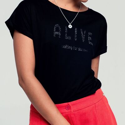 T-shirt with logo detail in black