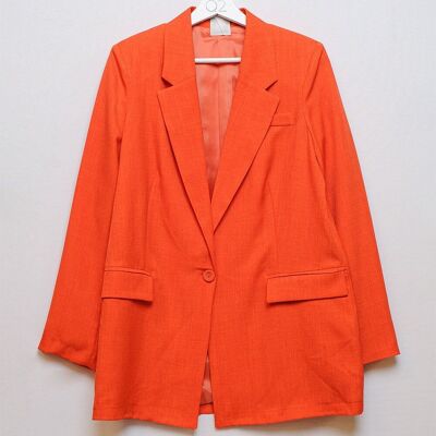 Textured Blazer in Orange