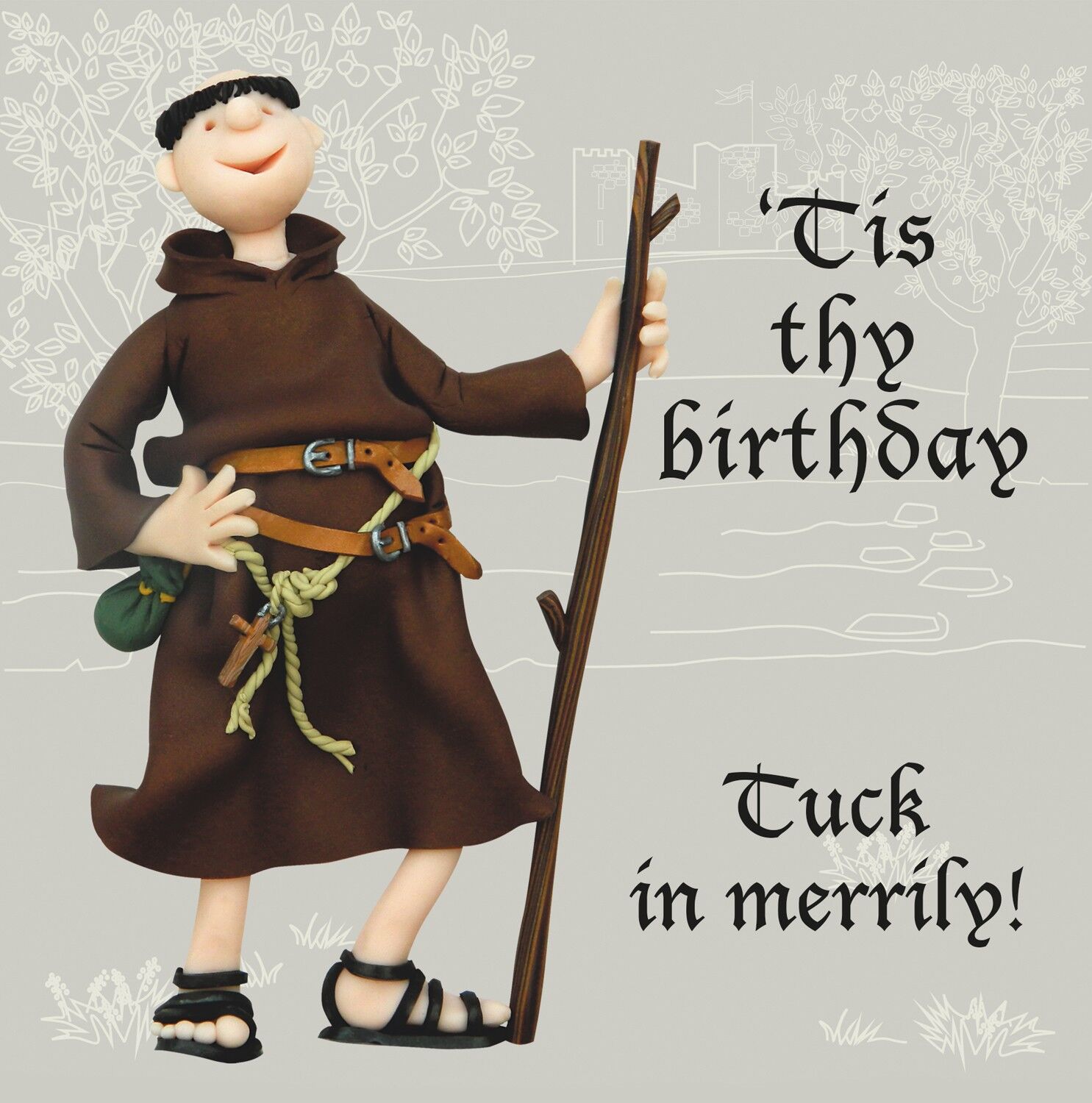 Biglietto di compleanno storico di Frate Tuckck