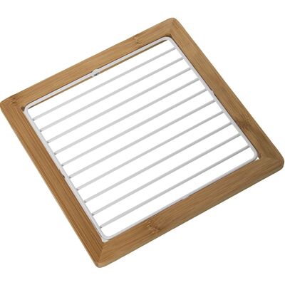 WHITE METAL TABLETOP WITH WOODEN FRAME CUL82854
