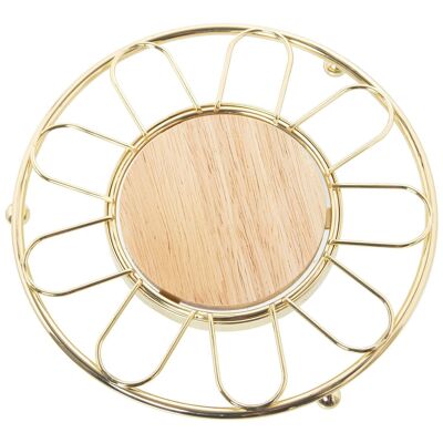 GOLDEN METAL TABLETOP WITH WOODEN CENTER CUL82851