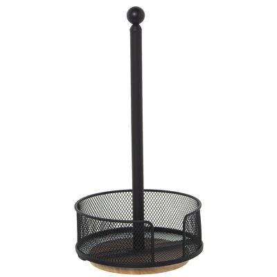 METAL KITCHEN ROLL HOLDER WITH GRID BLACK CUL82830