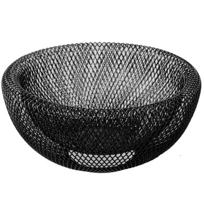 BOL À FRUITS ROND EN MÉTAL GRILLE NOIRE CUL82827