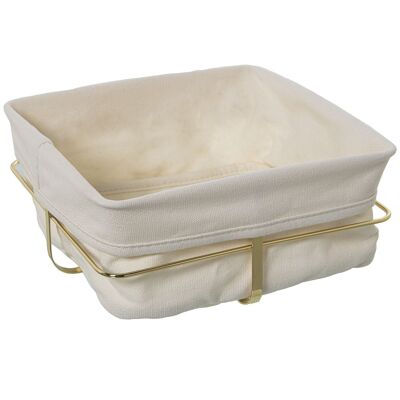 BREAD BASKET WITH GOLD METAL FABRIC FABRIC:95% COTTON+5% POLYESTER CUL82814
