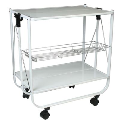 WHITE METAL FOLDING WAITER CABINET CUL82626