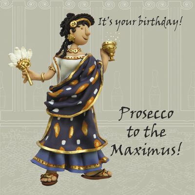 Roman Lady - Prosecco historical birthday card