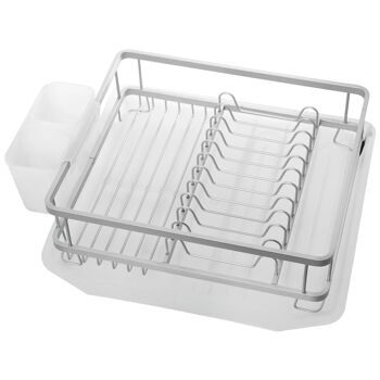 Égouttoir à vaisselle en aluminium avec porte-couverts et plateau CUL82049 1