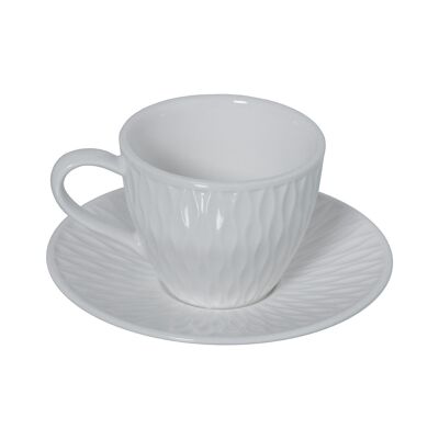 SET OF 6 COFFEE CUPS WITH WHITE PORCELAIN PLATE WITH GIFT BOX CUL80568