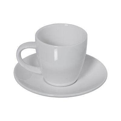 SET 6 TAZAS CAFÉ C/PLATO PORCELANA BLANCA C/CAJA REGALO CUL80566