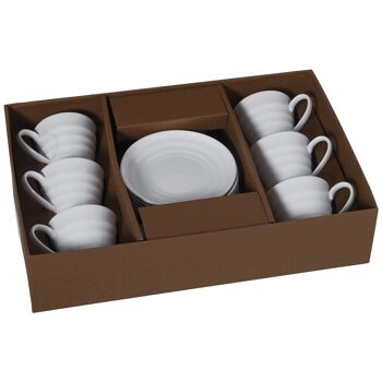 SET 6 TASSES À THÉ AVEC ASSIETTE EN PORCELAINE AVEC BOÎTE CADEAU CUL80559 2