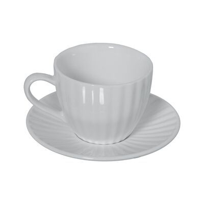 SET OF 6 COFFEE CUPS WITH WHITE PORCELAIN PLATE WITH GIFT BOX CUL80558