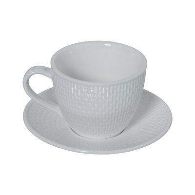 SET OF 6 COFFEE CUPS WITH WHITE PORCELAIN PLATE WITH GIFT BOX CUL80554