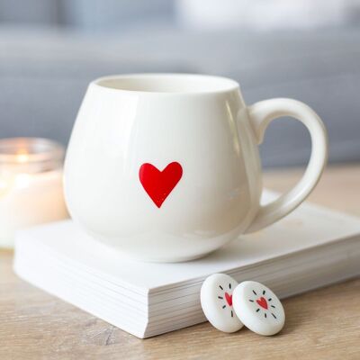 Tasse arrondie à message caché en forme de cœur d'amour