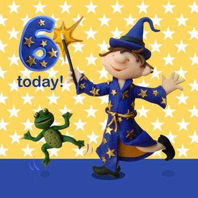 Boy age 6 - wizard - child's age birthday card