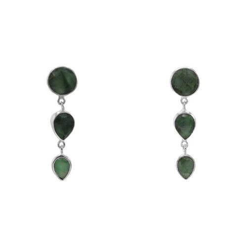 Pendientes Tecar plata verde