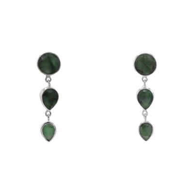 Tecar green silver earrings
