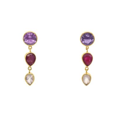Purple and rose Tecar earrings