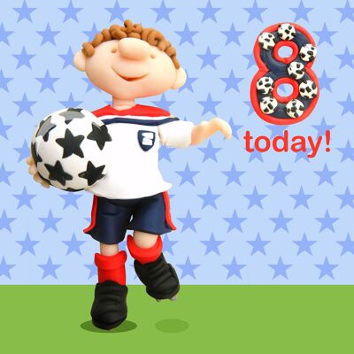 Boy age 8 - football - child's age birthday card