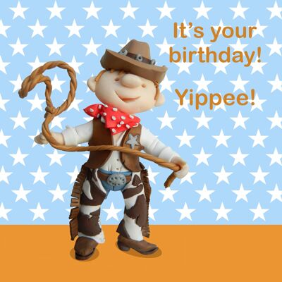 Birthday - cowboy - child's birthday card