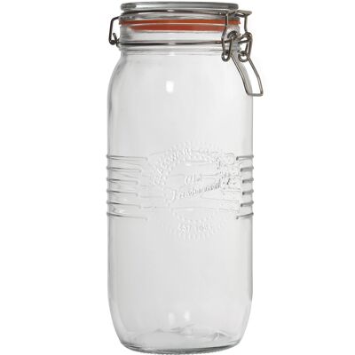SET OF 2 GLASS JARS WITH HERMETIC LID 2L CUL10093