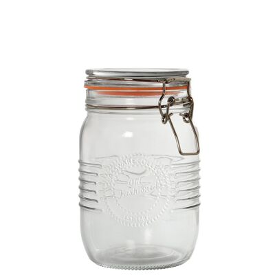 SET OF 3 GLASS JARS WITH HERMETIC LID 1.0L CUL10091