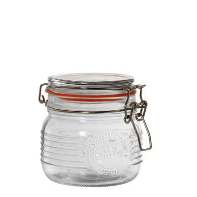 SET OF 3 GLASS JARS WITH HERMETIC LID 0.5L CUL10090