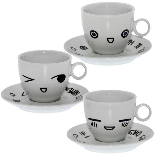 SET 6 TAZAS TÉ C/PLATO PORCELANA CUL9117