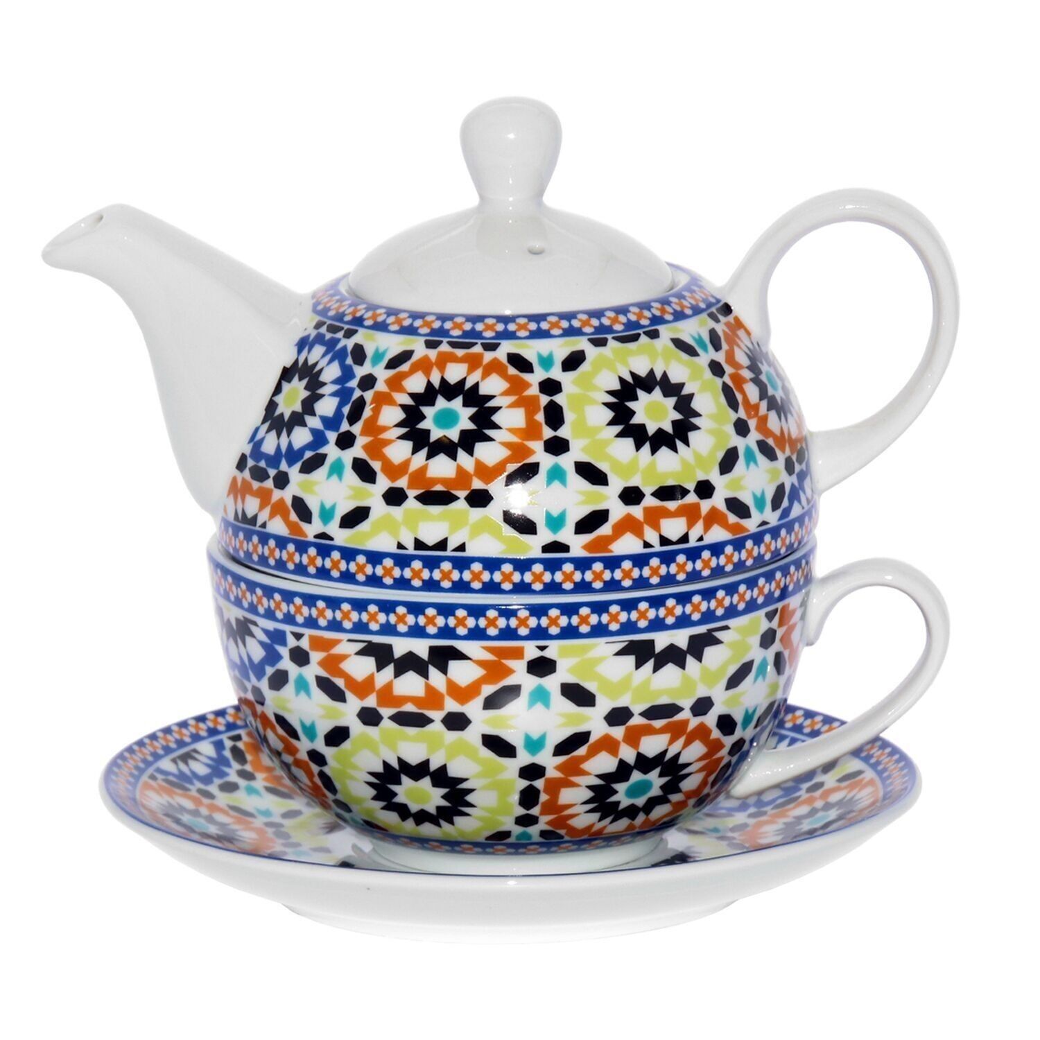 SET 2 TETERA+TAZA+PLATO PORCELANA, TETERA:420ML TAZA:250ML CUL9083