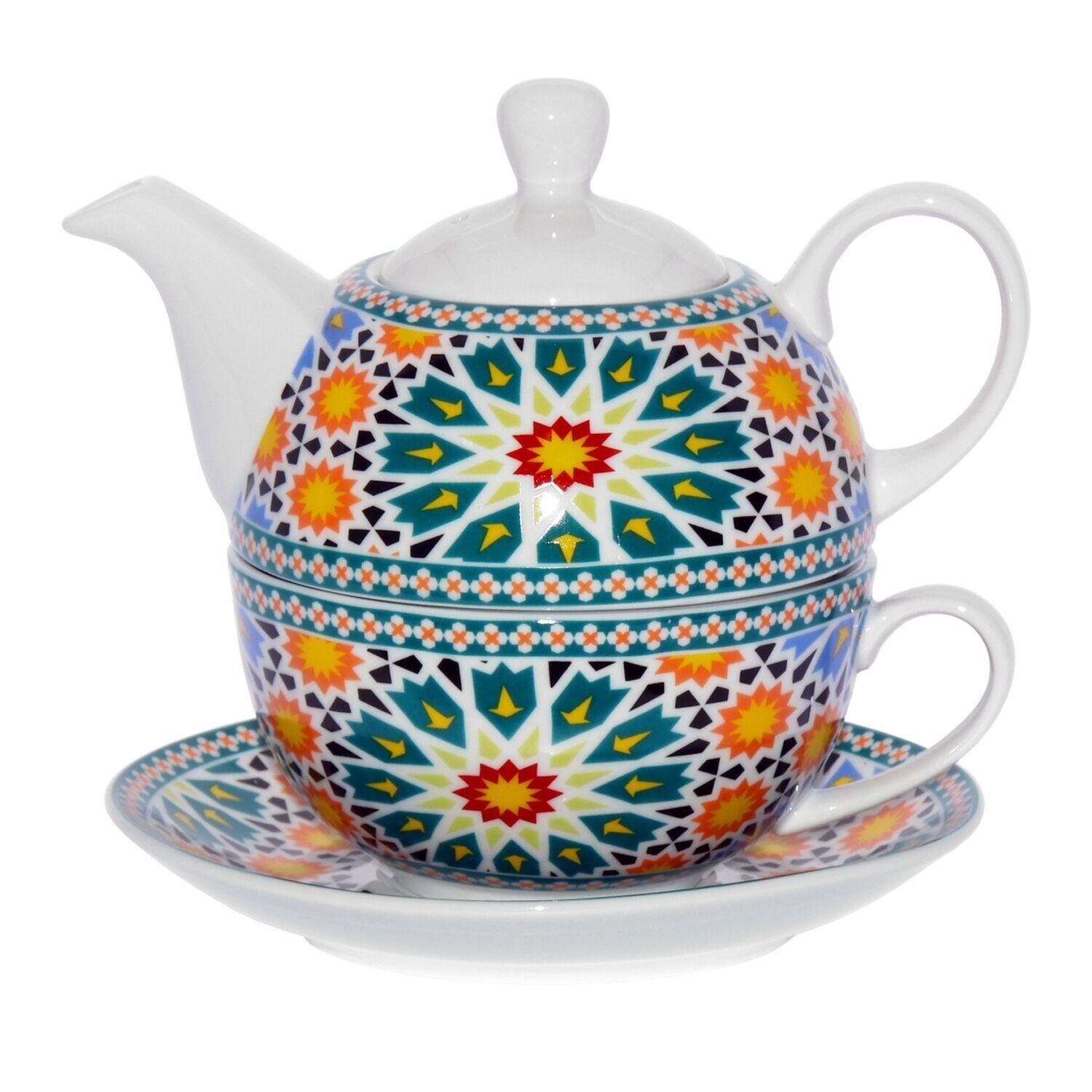 SET 2 TETERA+TAZA+PLATO PORCELANA, TETERA:420ML TAZA:250ML CUL9080