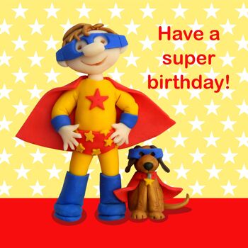 Anniversaire garçon - super héros - carte anniversaire enfant