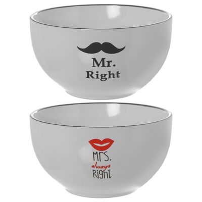 MR & MRS CERAMIC BOWL ASSORTMENT CUL7309