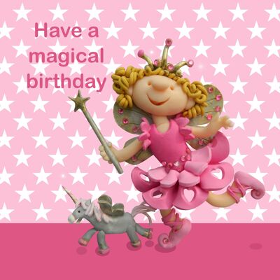 Girls birthday - fairy - child's birthday card