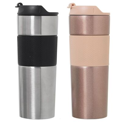 PRESSE À CAFÉ / THERMOS 450 ML EN ACIER INOXYDABLE.+SILICONE CUL561