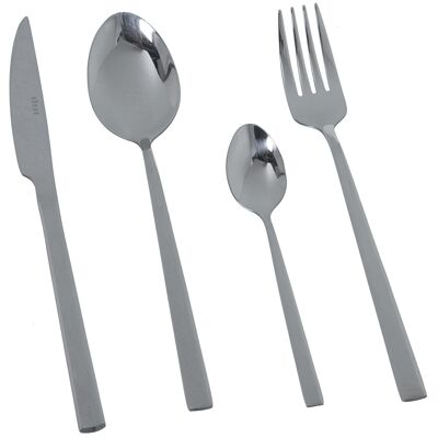 SET OF 24 STAINLESS STEEL CUTLERY 18/10 GLOSS-SILVIA CUL313